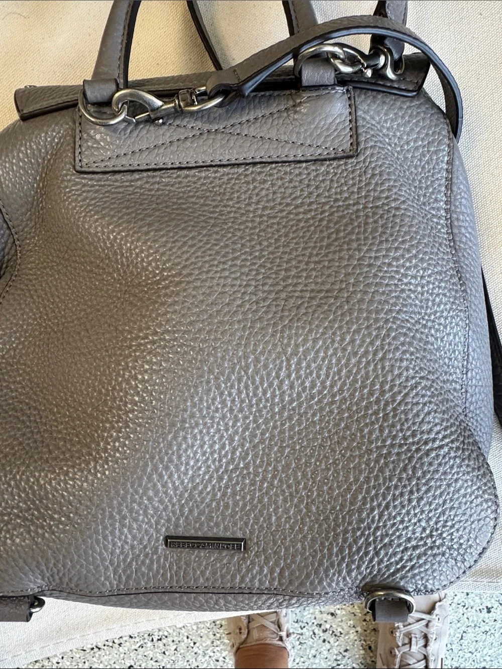 Rebecca Minkoff Leather Two-Tone Grey & Brown Backpack